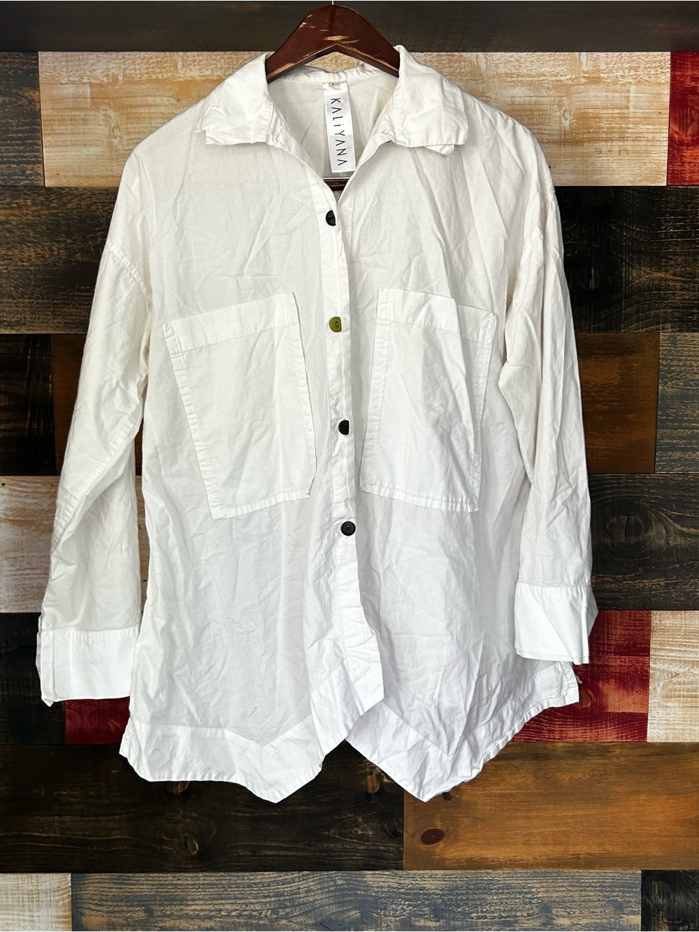 Kaliyana White womens Button-Up Shirt art to wear jacket dress